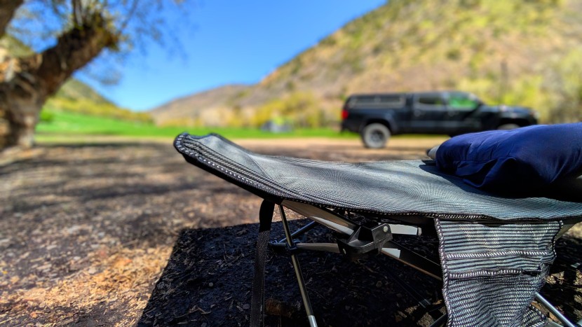 camping cot - sometimes small things, like a curved headrest, can make the...