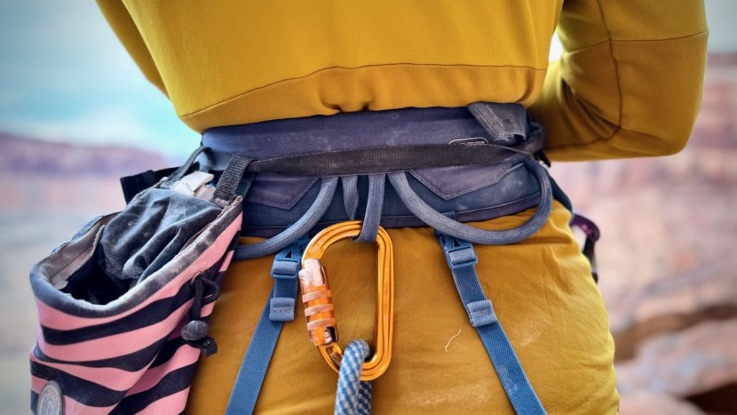 climbing harness womens - the higher rise of this harness allows it to rest just above our...