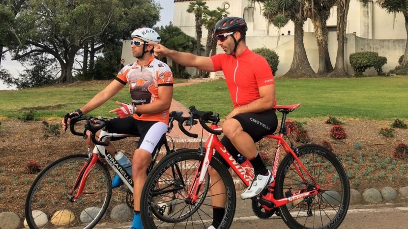 two of our male reviewers stop to take in the views midway through...