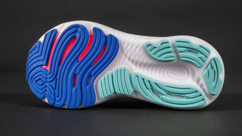 the outsole's durable, segmented rubber provides reliable traction...