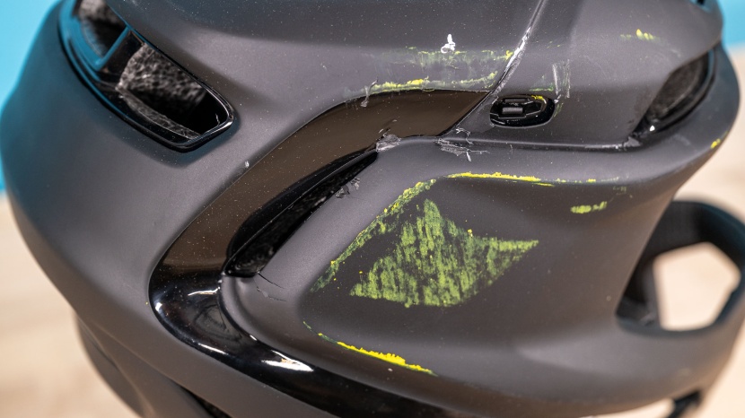 after the drop tests were performed, the gambit was visually...