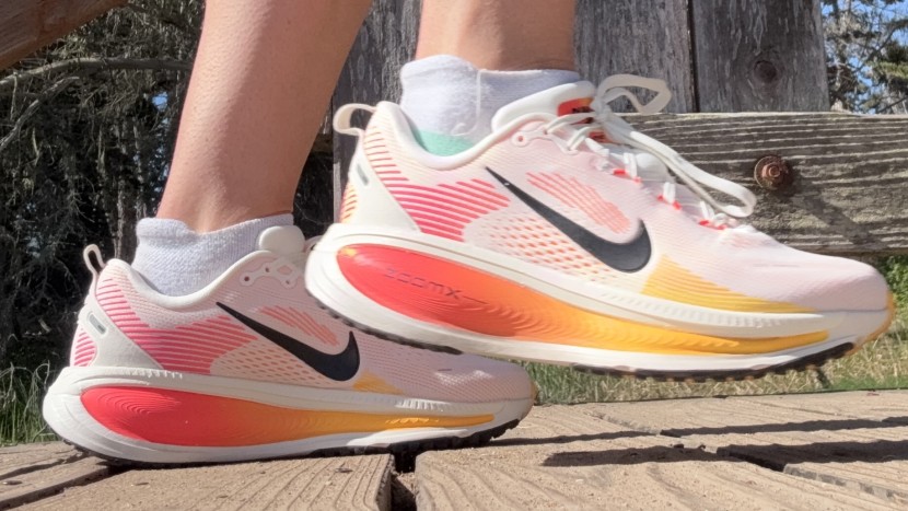 the nike vomero 18 is a high-cushioned running shoe.