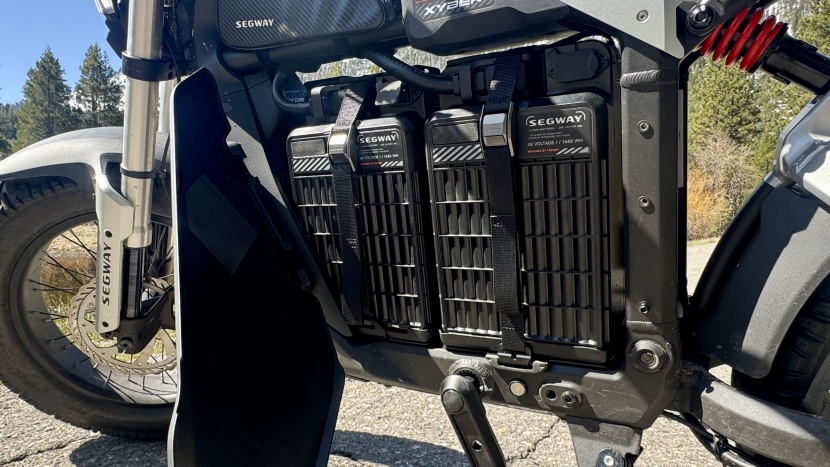 segway xyber - each battery weighs 27 pounds, and they're not exactly easy to remove.