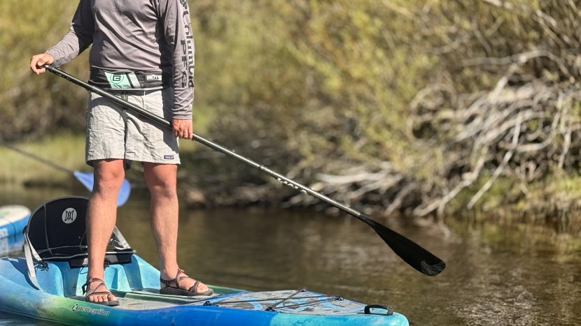 perception hi life 11.0 - the wide deck with a soft padded grip covering is well designed for...