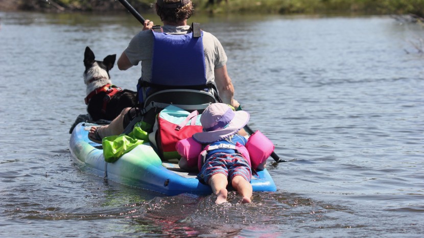 kayak - extra passengers found the perception hilife's open deck and rear...