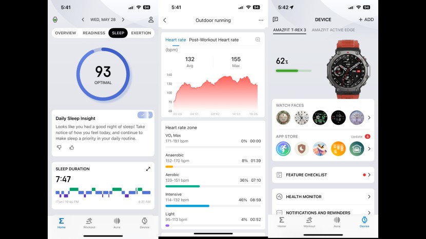 amazfit t rex 3 - the zepp app is easy to use, visual, and contains all the useful...