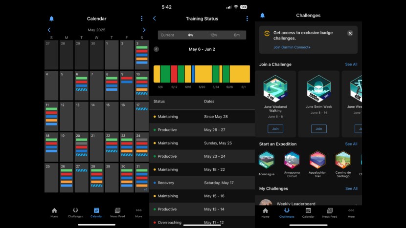 garmin instinct 3 - example sections of the garmin connect app. this is where you can...