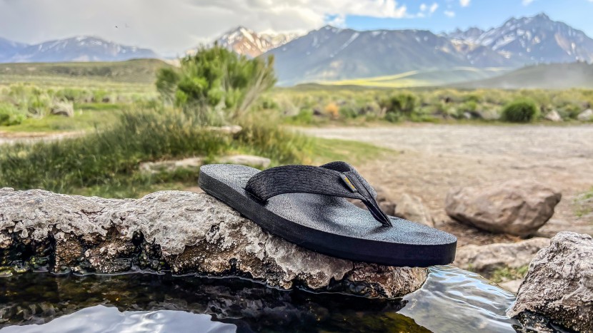 flip flops - the teva mush ii was a joy to wear on dry or wet ground, just keep...