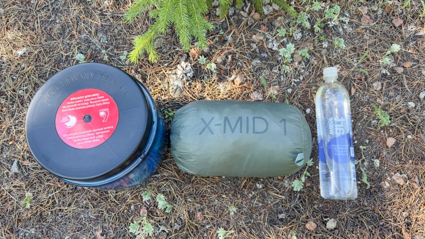 tent fly, interior mesh, and stakes pack up into a fairly small 12 x...