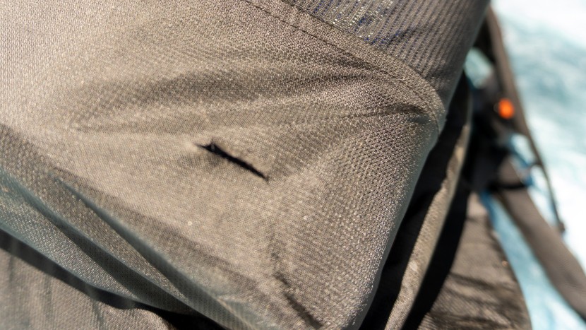 gossamer gear gorilla 50 - the fabric used in the gorilla -- even here where it's been...