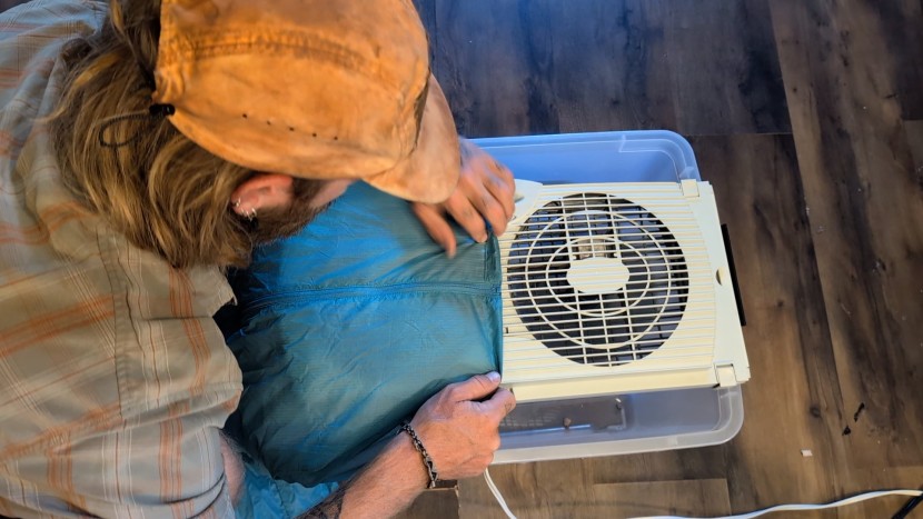 we used a fan set to high to test wind resistance of each model.