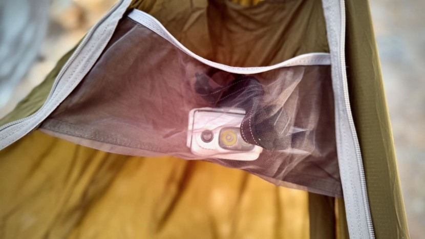 a internal pocket located near the top of the hammock make it easy...