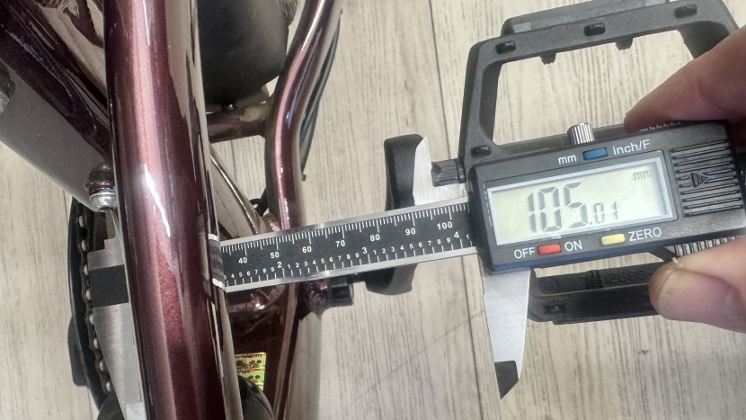 rad power radster trail - measuring from the bike's centerline to the edge of each pedal...