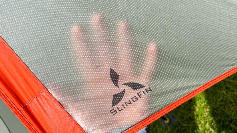 the 10d nylon ripstop fabric is thin enough to be semi-opaque.