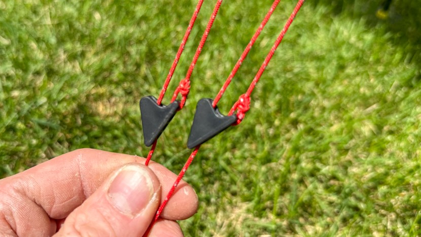 line locks on the guy lines make adjusting the tautness of the lines...