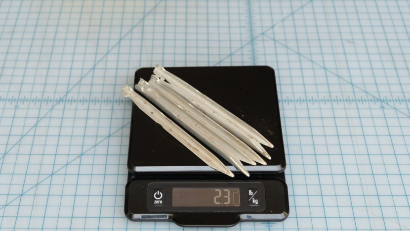 six included stakes that come with the  slingfin splitwing ul tarp...