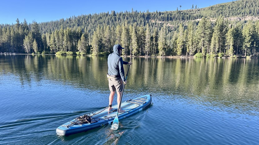 paddle board - a narrow, pointy-nosed board like the blackfin is built to move.