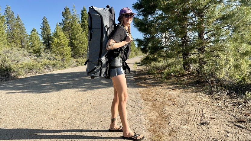 paddle board - backpack straps, wasit belt and a lightweight board can...