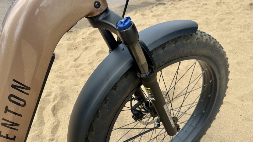 aventon aventure.3 - an 80mm suspension fork, beefy tires, and wide fenders give the bike...
