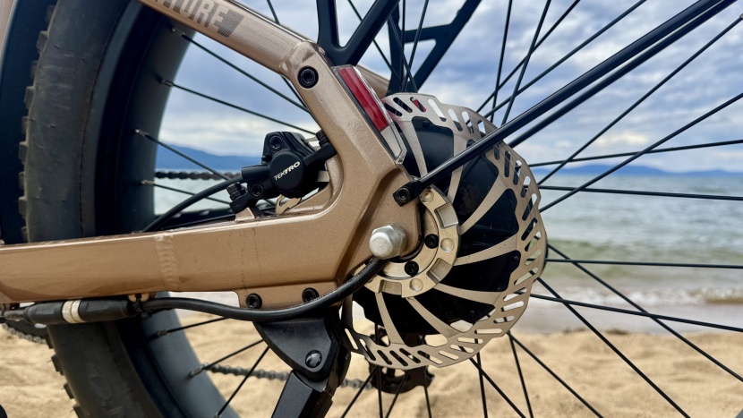 tail lights integrated into the seatstays feature brake lights and...