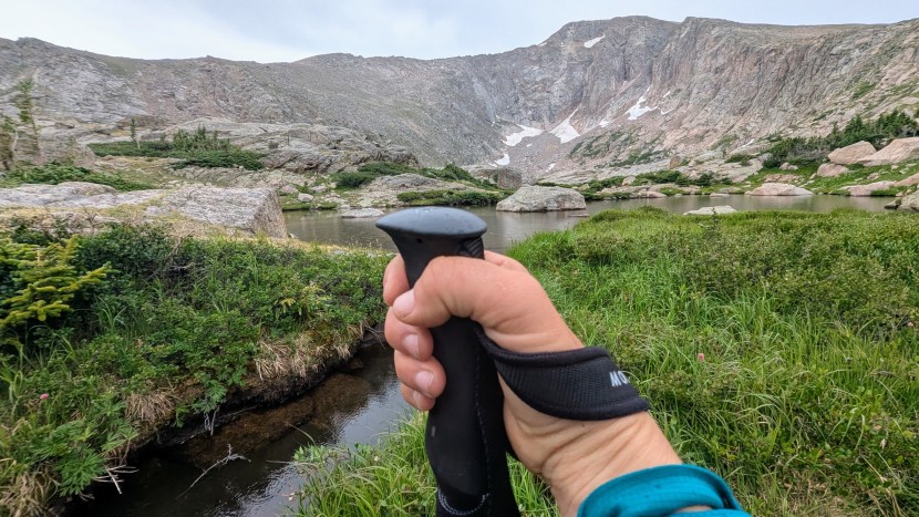 msr dynalock ascent carbon - showcasing the flatter top of the handle. it has more pronounced...