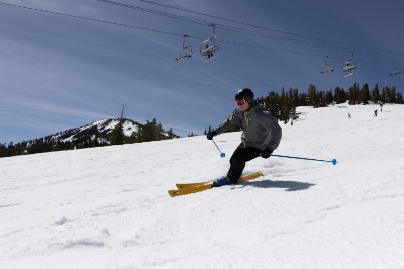 while lighter-weight skiers could push it, larger testers on our...