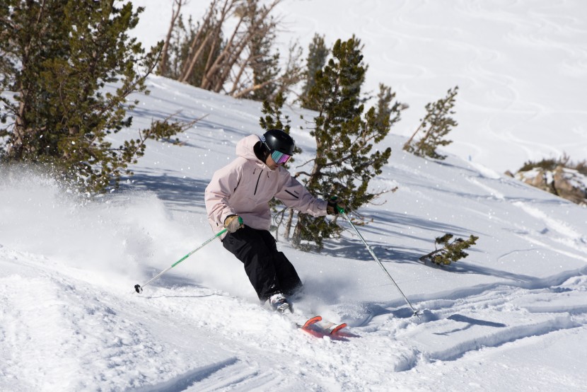 turn transitions in lower-angle terrain were consistent thanks to...