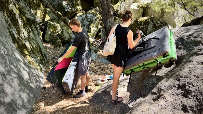 bouldering crash pad - packability is a key consideration before purchasing your next pad...