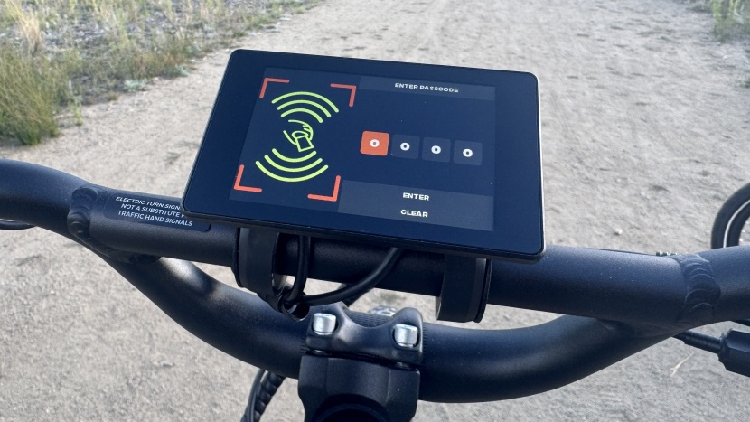 a quick swipe on the screen or entering a code through the remote...