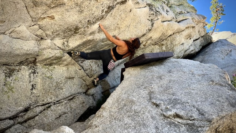 bouldering crash pad - when bouldering above uneven terrain, sometimes the best pad for the...