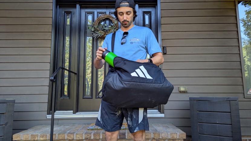 adidas defender small - a couple stash pockets around the outside are great for small items.