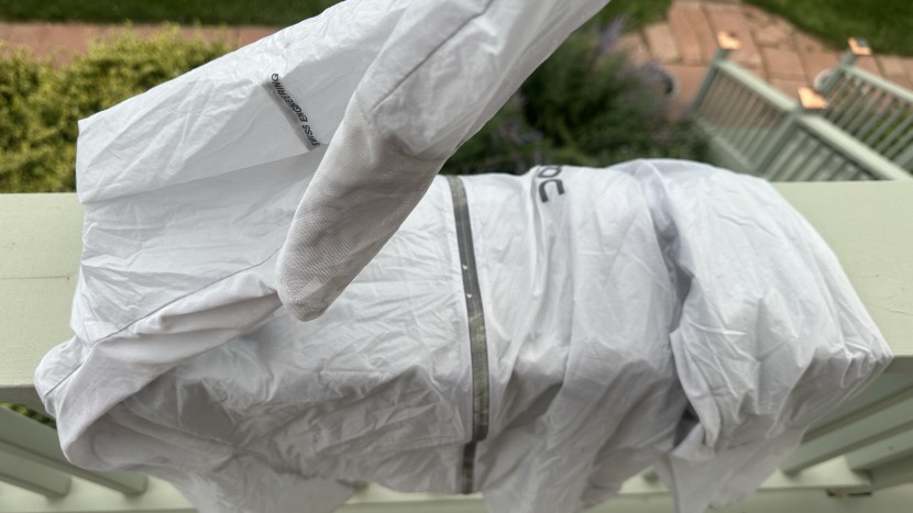 on zero - the on zero packs into a small mesh pocket underneath the right...