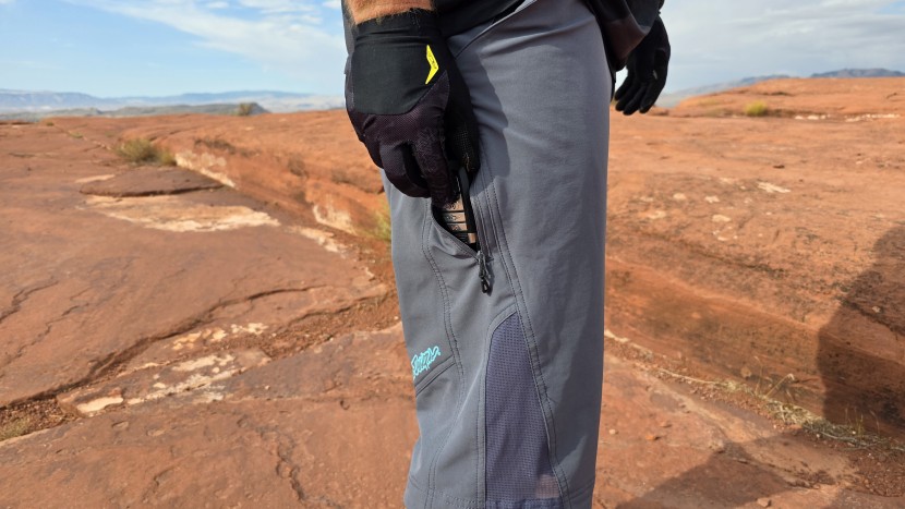 mountain bike shorts - having zippers on your pockets is essential when riding rough...