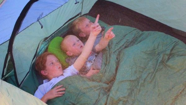 sleeping bag - this bag fits two adults, but we also tucked three kiddos into it...