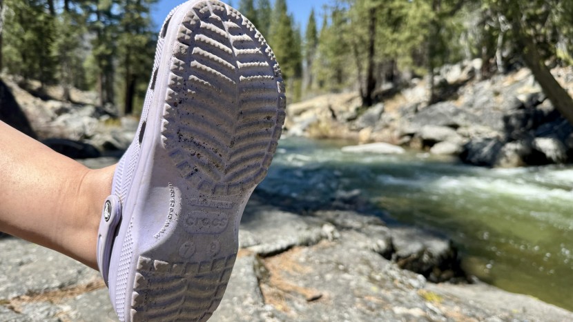 crocs classic - the tread on these shoes is basic and isn't designed for off-road...