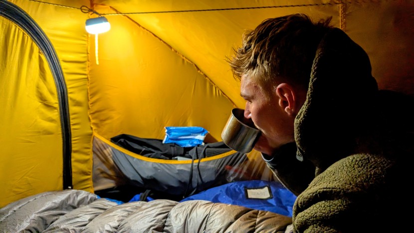 black diamond moji r+ - getting ready for the morning's summit. the  moji r+ produces plenty...