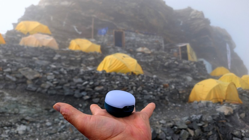 black diamond moji r+ - showing the size of the moji r+ with mera peak basecamp in the...