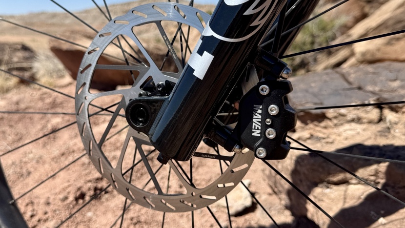 maven's and a 200mm rotor had us pulling stoppies and feathering the...