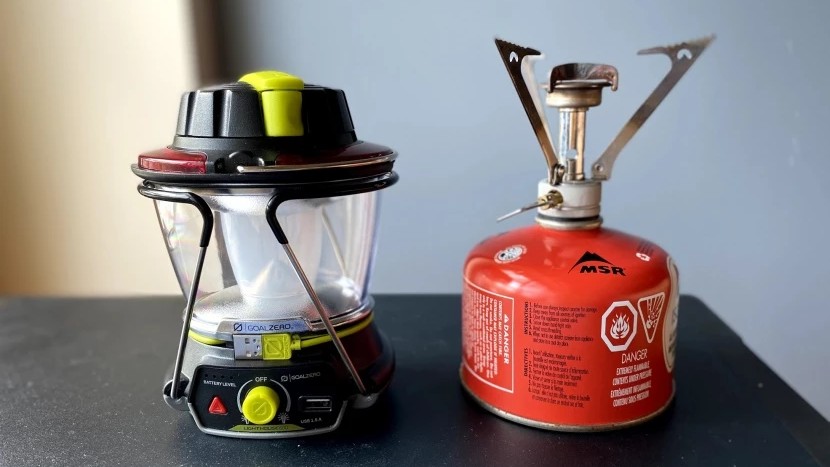 when collapsed, the light is about the size of a small camping stove...