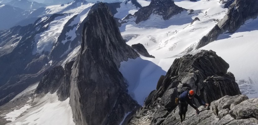 petzl sirocco - for long alpine routes, like this one on the kain ridge on bugaboo...