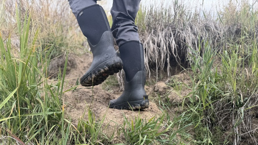 we trudged miles through standing water, flowing streams, winter...