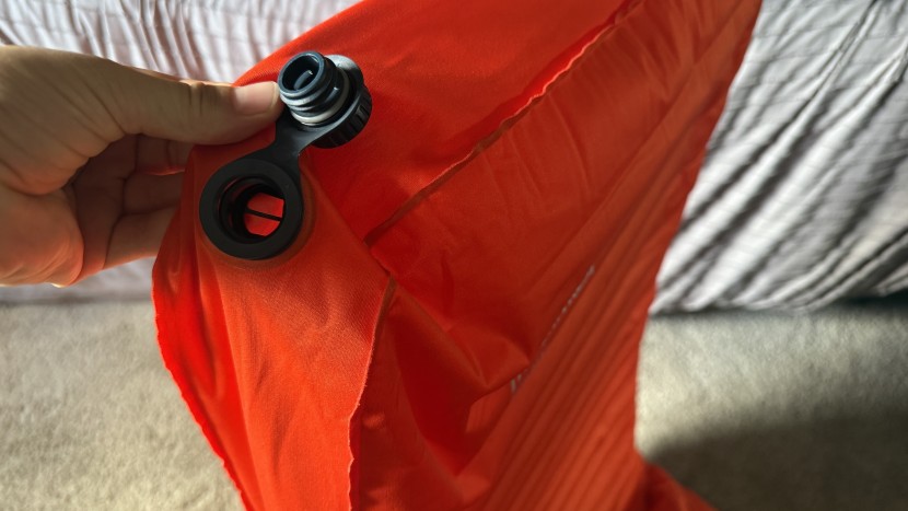 therm-a-rest neoloft pad - a set of raised valves helps users inflate and deflate the neoloft.