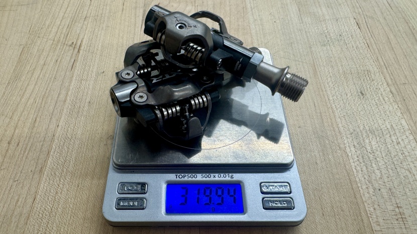 shimano xtr m9200 - a respectable weight for a dependable pedal, but we're accustomed to...
