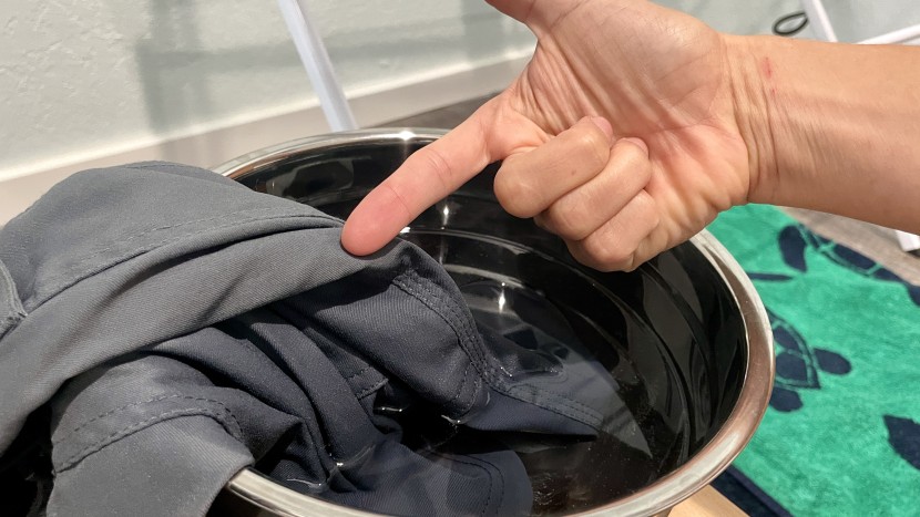 sometimes, a fabric is so absorbent that water slowly creeps up the...