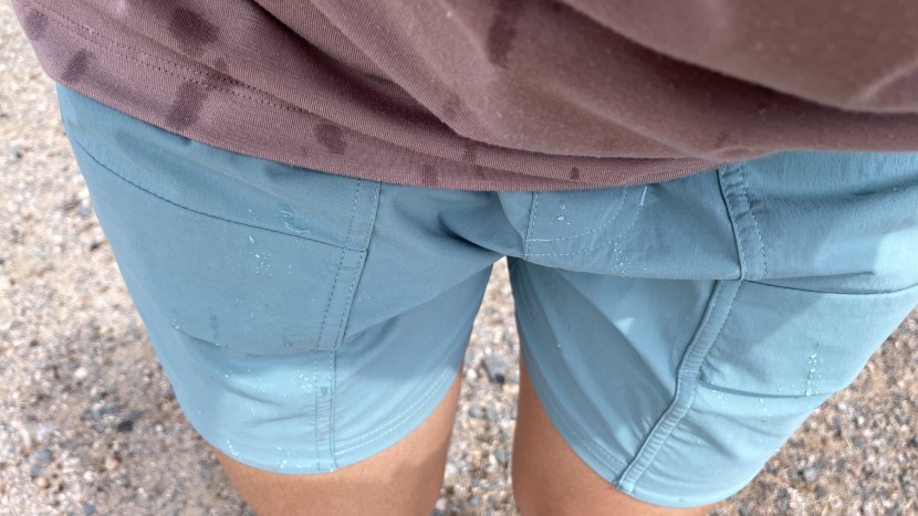 a little drizzle soaked into our lead tester's shirt, but not the...