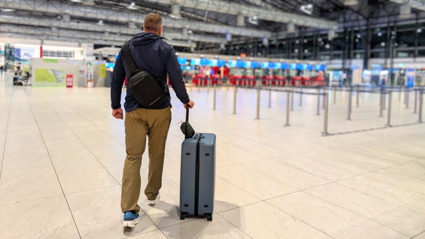an early morning in the prague airport.
