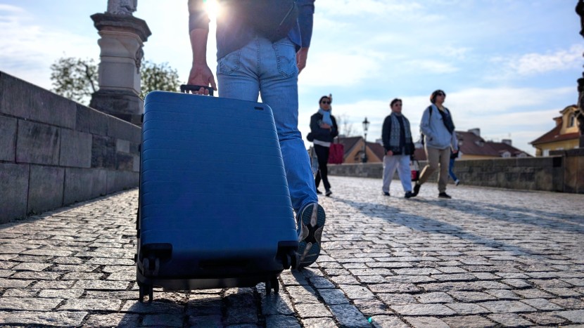 away the large - putting its wheels to the test during an early morning crossing over...