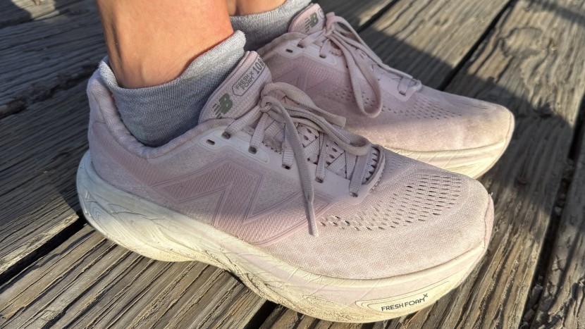 the shoe's tall fresh foam x platform provides consistently plush...