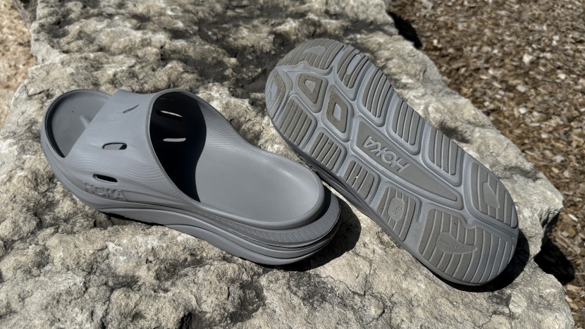 hoka ora recovery 3 - one of the few slides with tread channels, these are a perfect...