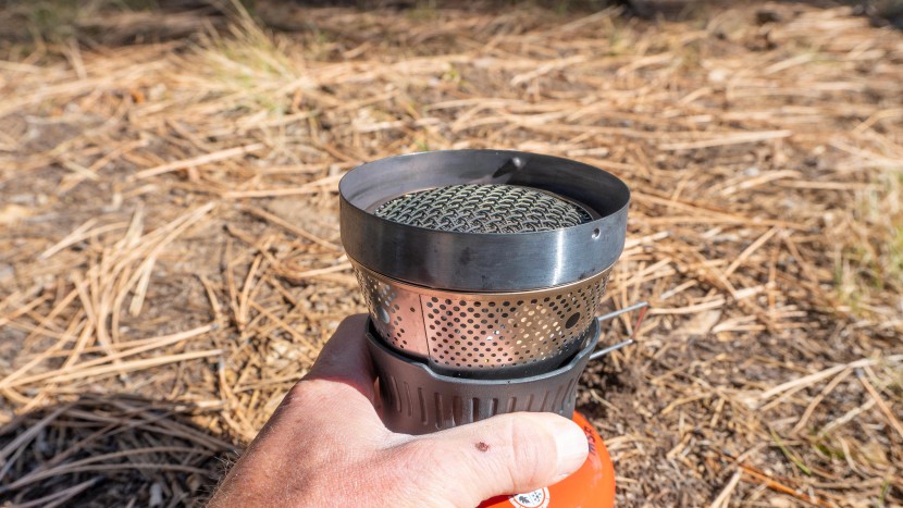 msr windburner - the plastic grip made it much easier to adjust the stove or detach...